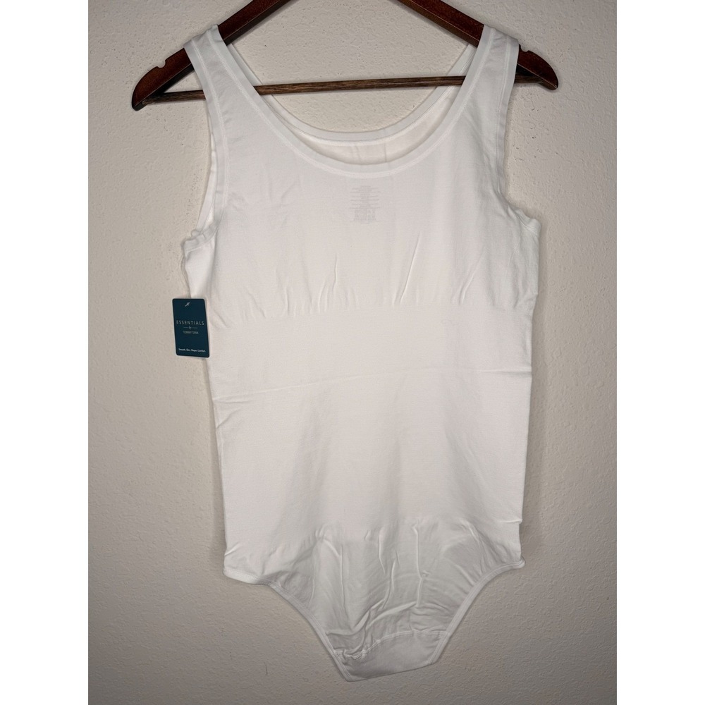 Essentials by Tummy Tank white cotton full back Body suit TT5-032 Sz 1X/2X - Picture 7 of 7